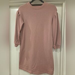 Uniqlo Girls Dusty Pink Long Sleeve Casual Dress